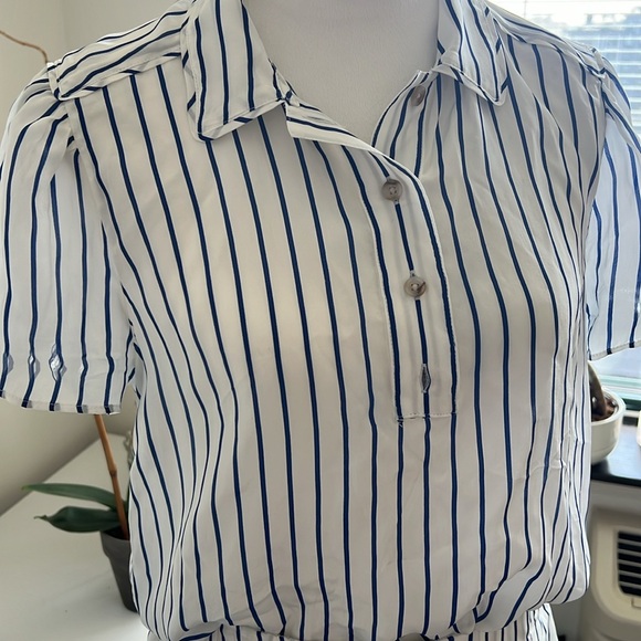 JCrew Stripe pleated skirt + Top , elevated Set Skirt size US 2 XS - Picture 8 of 13